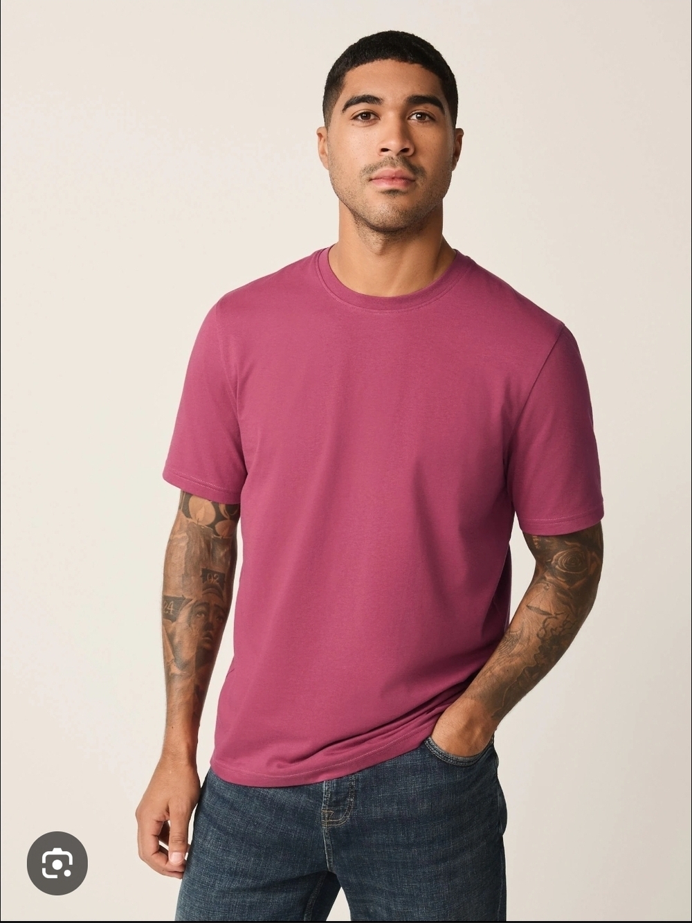 Outdoor Voices Men's Crewneck T-Shirt in Berry